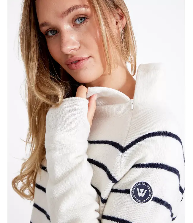 Holebrook Martina windproof dames trui - 129 Off White / Navy