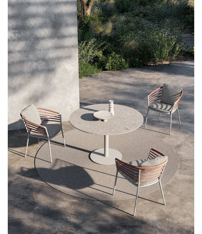 Archy 55 dining chair Pebble | Batyline Pearl Grey  | Brick