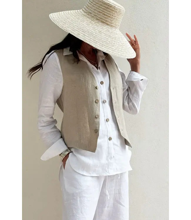 Jess linnen gilet - Natural