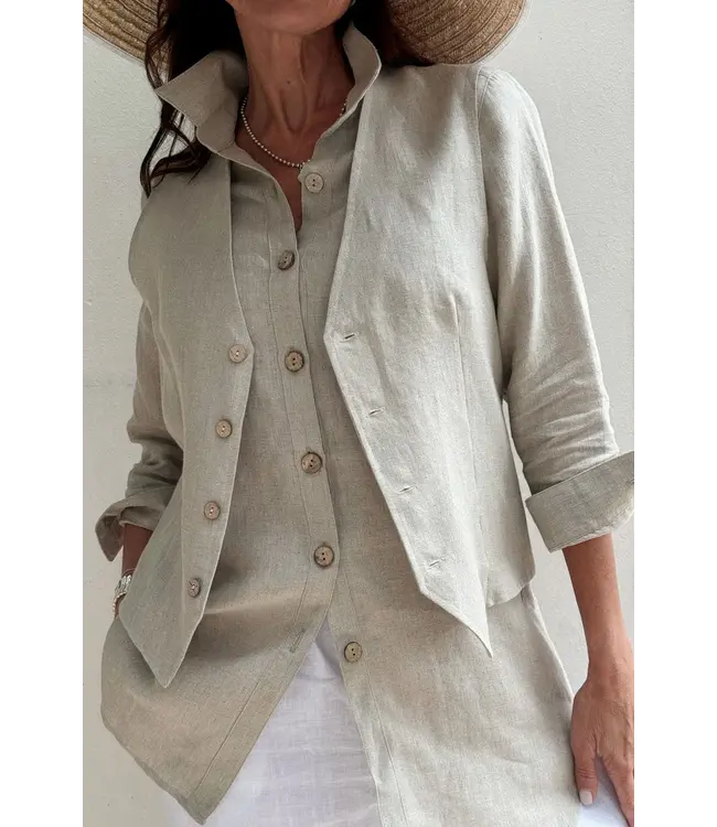 Jess linnen gilet - Natural