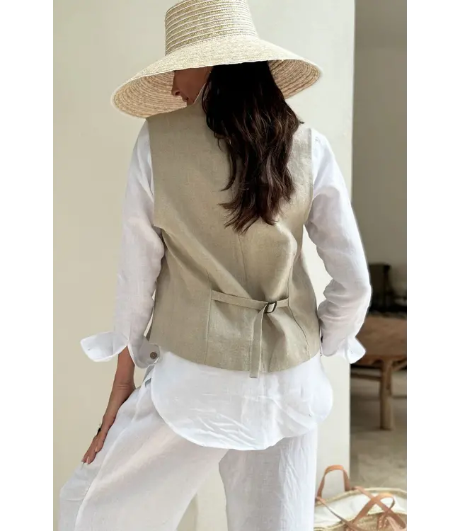 Jess linnen gilet - Natural