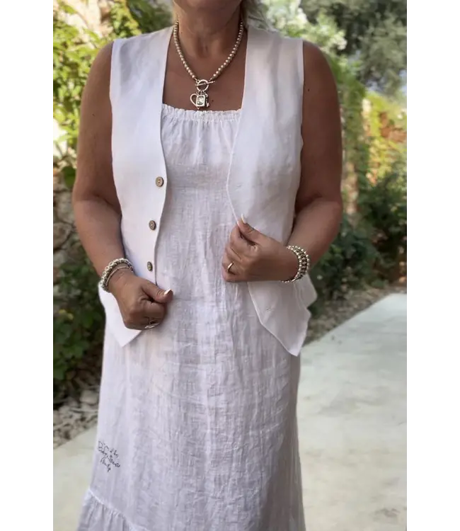 Jess linnen gilet - Wit