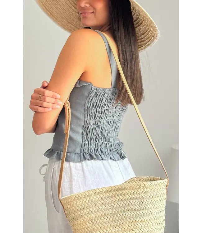 True fantasy linnen top - Smokey Blue