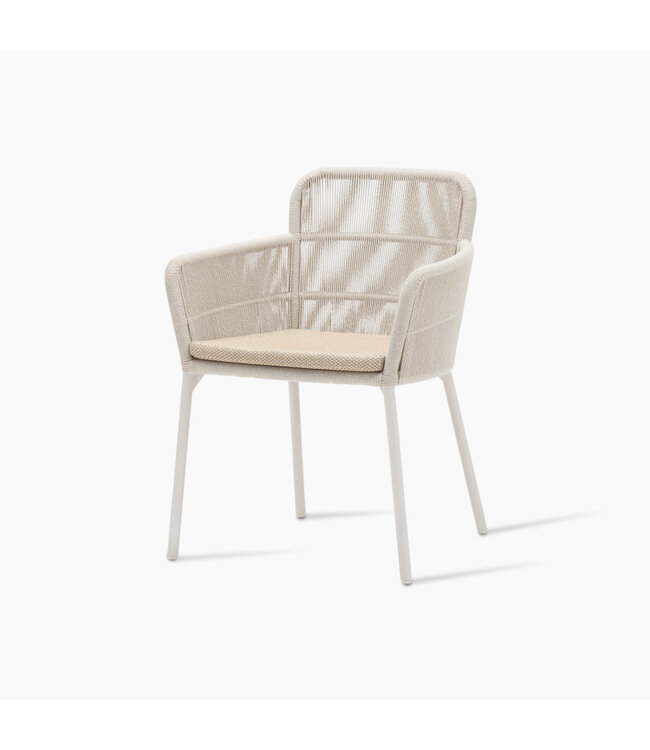 Akari dining chair - Dune White/Flax Rope
