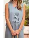 Jess linen vest - Smokey Blue
