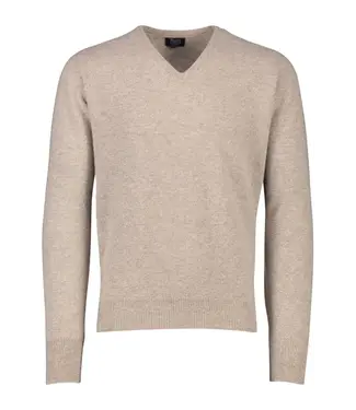 William Lockie William Lockie - herentrui - V-hals - beige