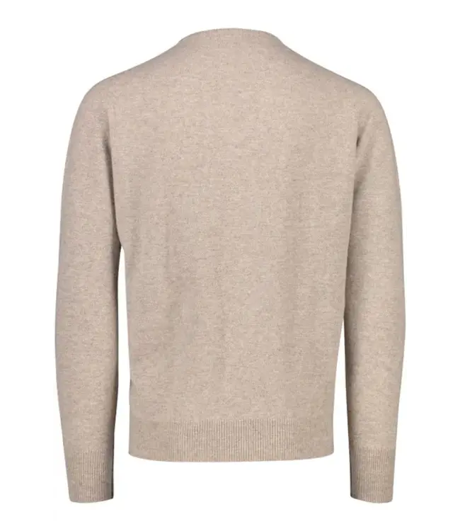 William Lockie - herentrui lamswol - V-hals - DutchFit - beige