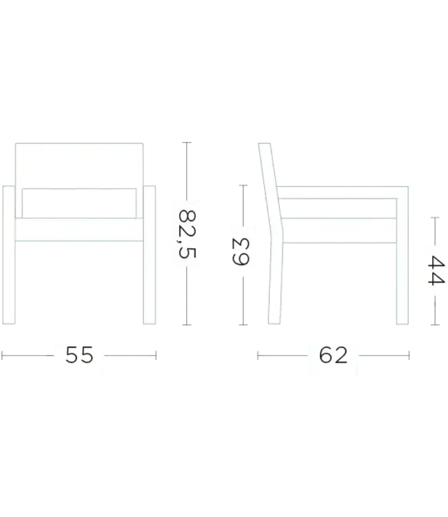 Armchair Mario - Teak Natural Grey/Rope