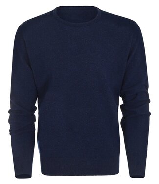 William Lockie Trui lamswol - model ROB - Navy