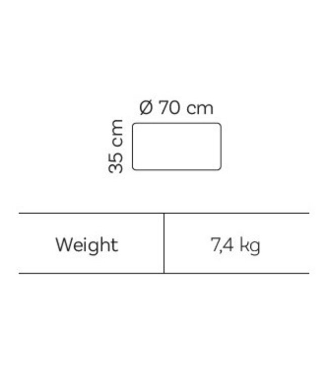 Dotty ronde poef - Beige - Ø70cm