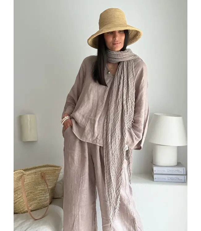 Boho Mesh - Linnen Sjaal - Silverpink