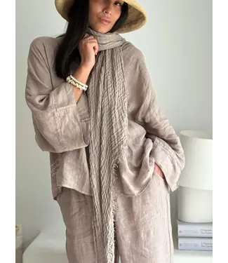 Bypias Boho Mesh - Linnen Sjaal - Silverpink