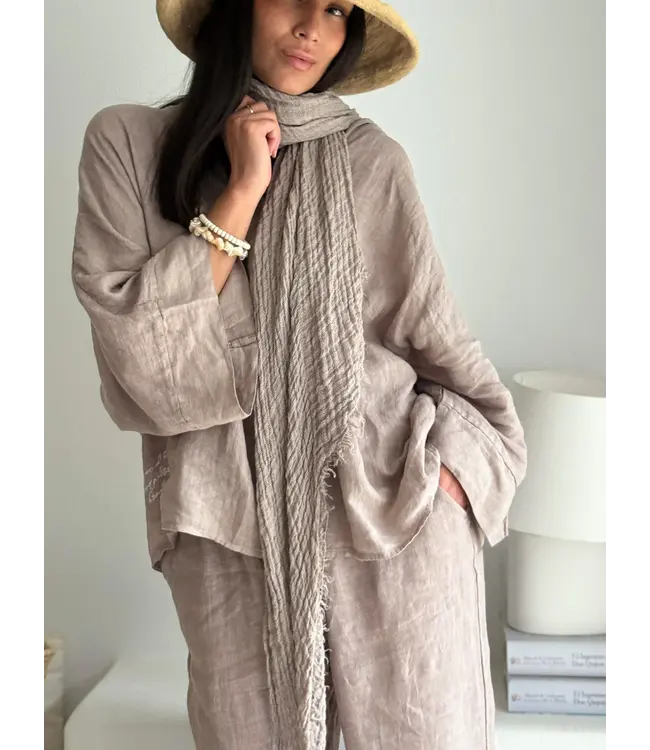 Boho Mesh - Linnen Sjaal - Silverpink