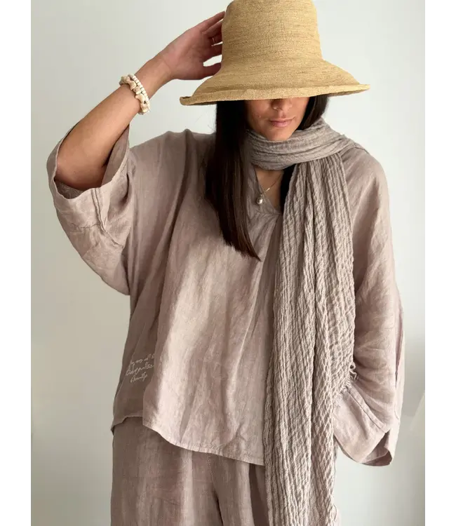 Boho Mesh - Linnen Sjaal - Silverpink