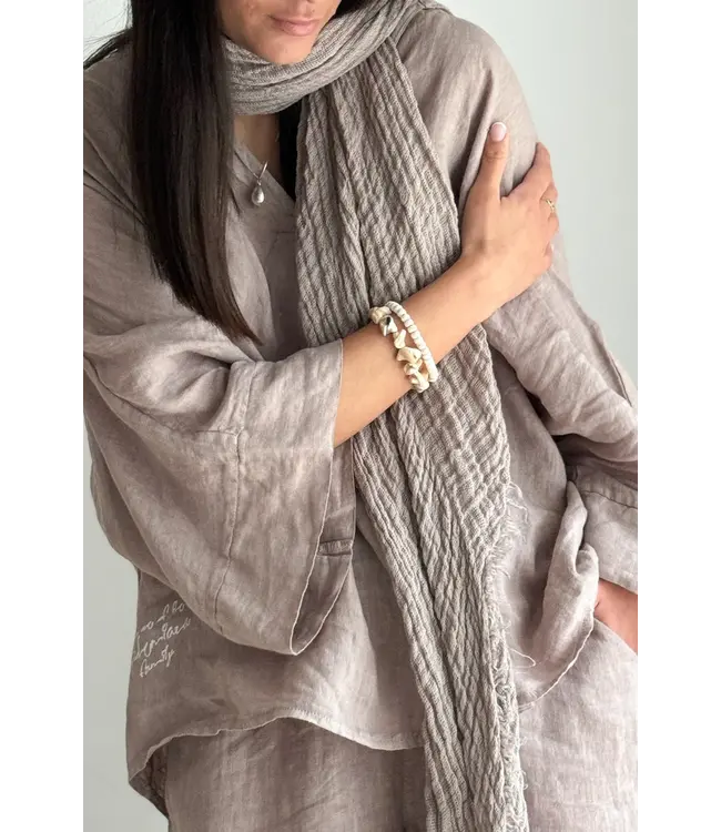 Boho Mesh - Linnen Sjaal - Silverpink