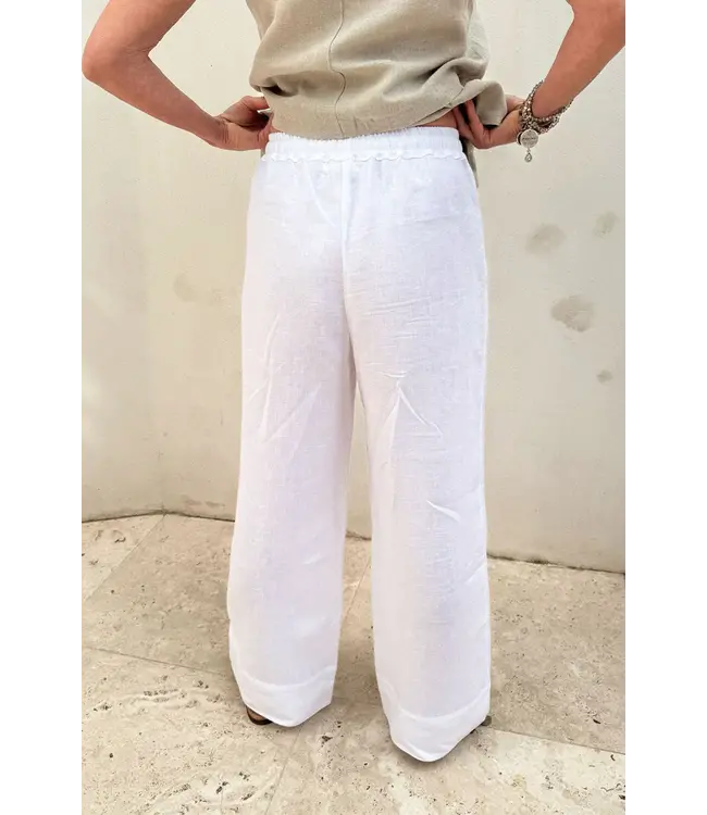 Mallorca linnen broek - White