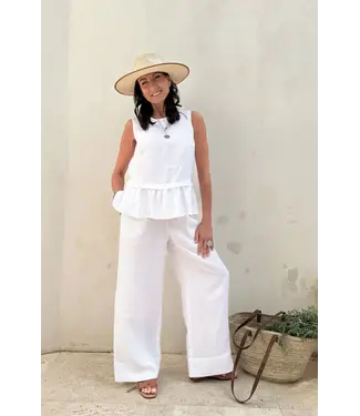 Bypias Mallorca linnen broek - White