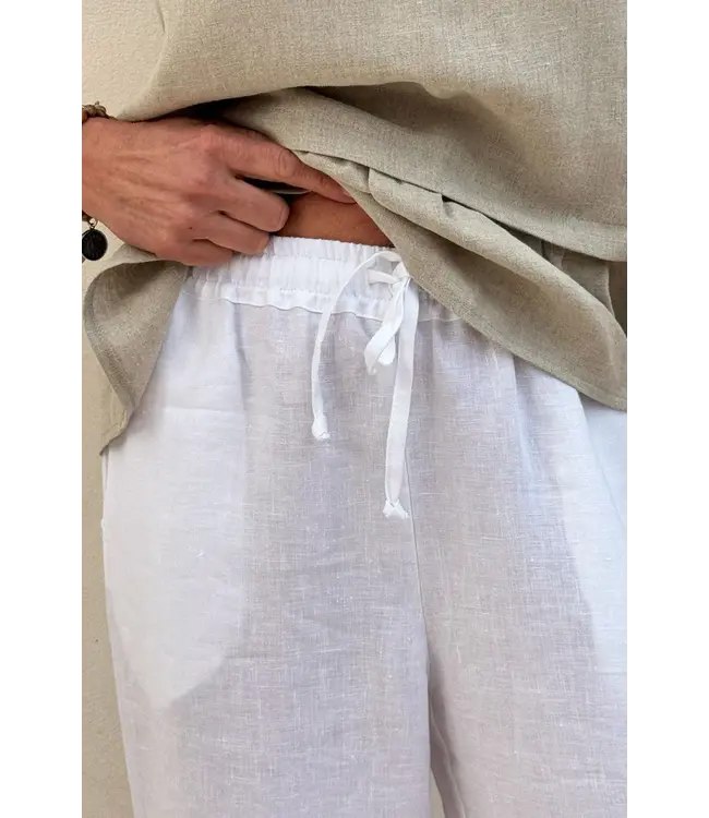 Mallorca linnen broek - White