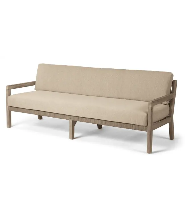 Mario 3-seater - Teak Natural Grey / Rope
