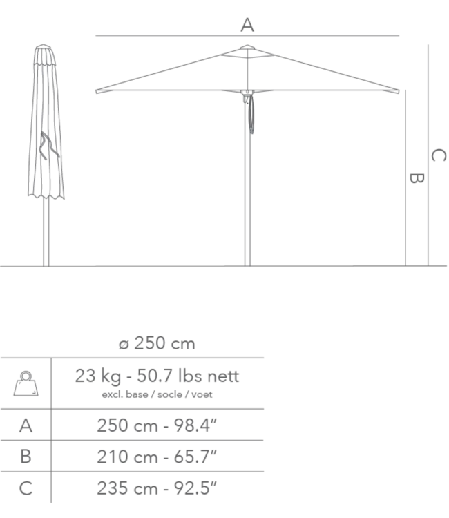 Jardinico Macramé Parasol - Natural Eucalyptus - Ø250