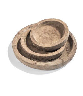 Gommaire Organic Living Low Round Bowl Medium - Teak