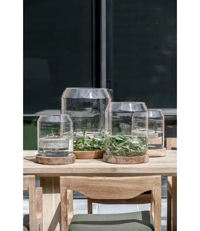 Low Round Bowl Medium - Teak Natural Grey