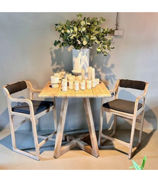 Gommaire Organic Living Bistro Bartable Dennis + 2x Barchair Sally + Kussens