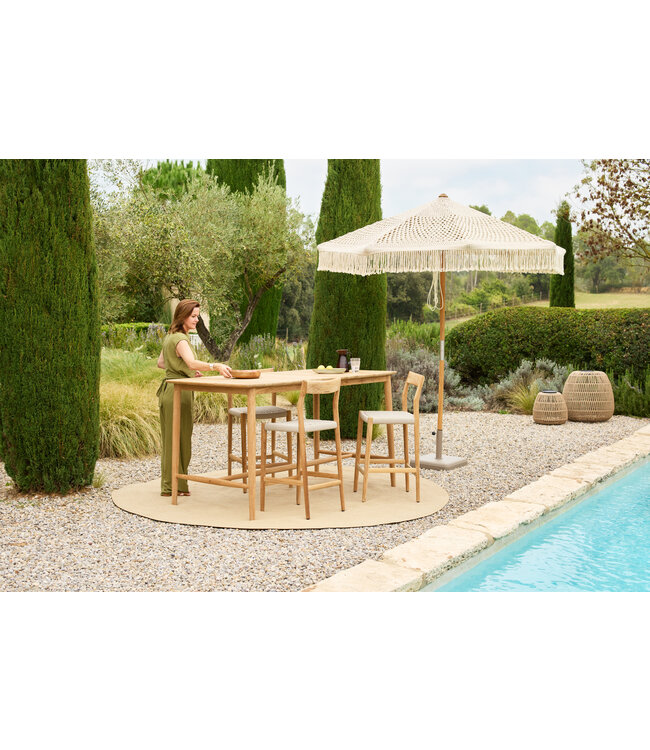 Macramé Parasol - Sand Teak - Ø250