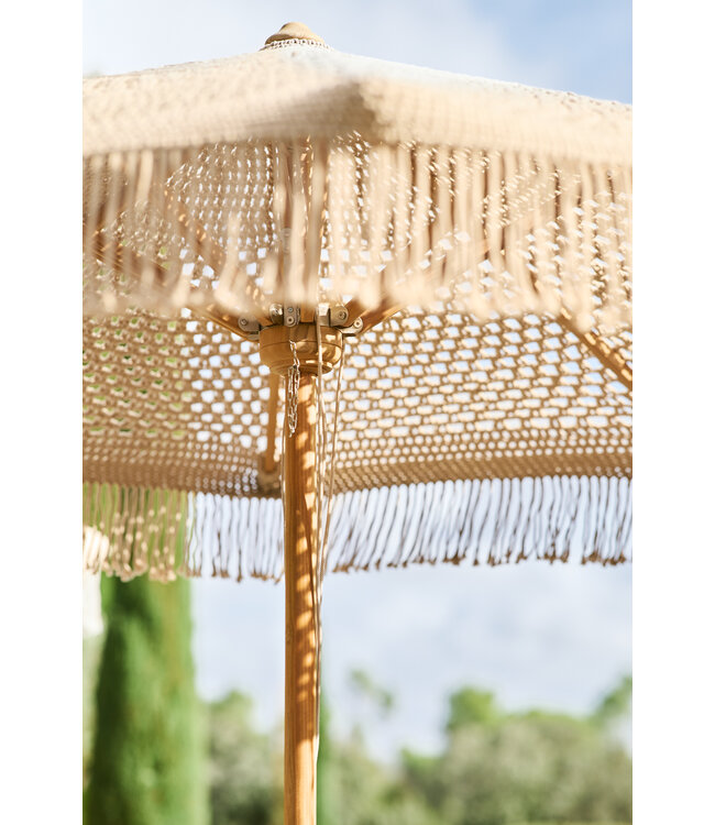 Macramé Parasol - Sand Teak - Ø250