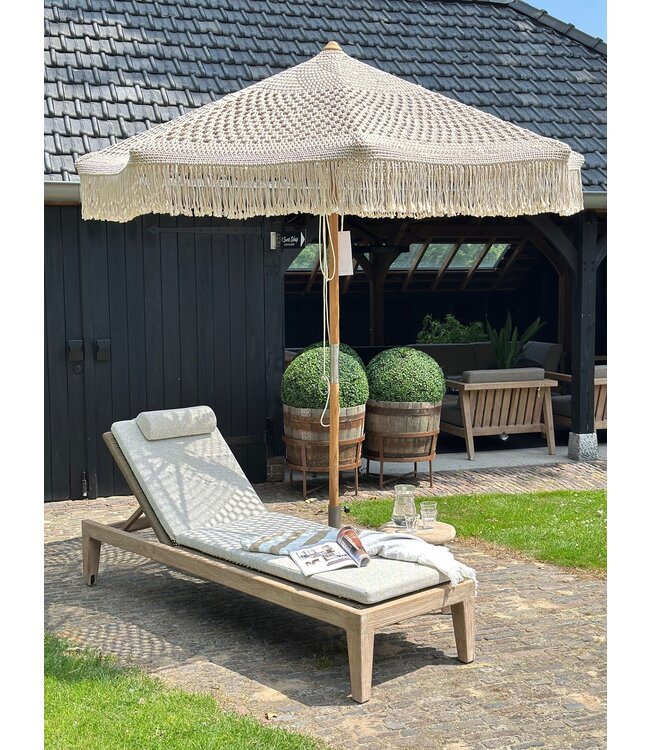 Macramé Parasol - Sand Teak - Ø250