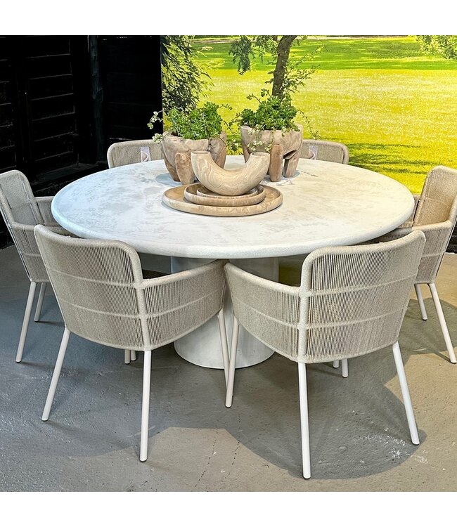 Akari dining chair Dune White met zitkussen 6x