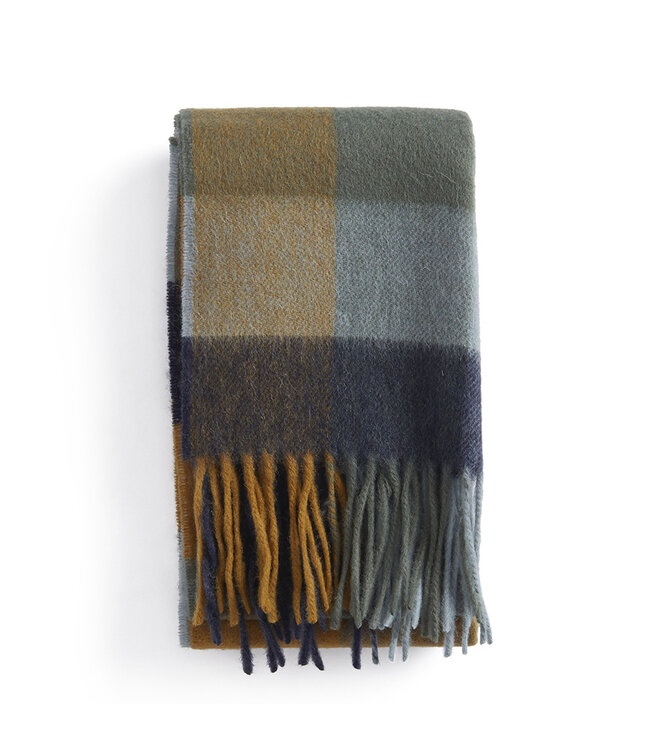 Tattersal Lamswollen sjaal  - Forest/Bronze Brown
