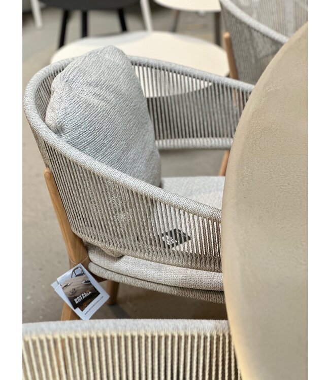 Royal Botania Cares stoel teak desert + kussenset bouclé Sand (6x)