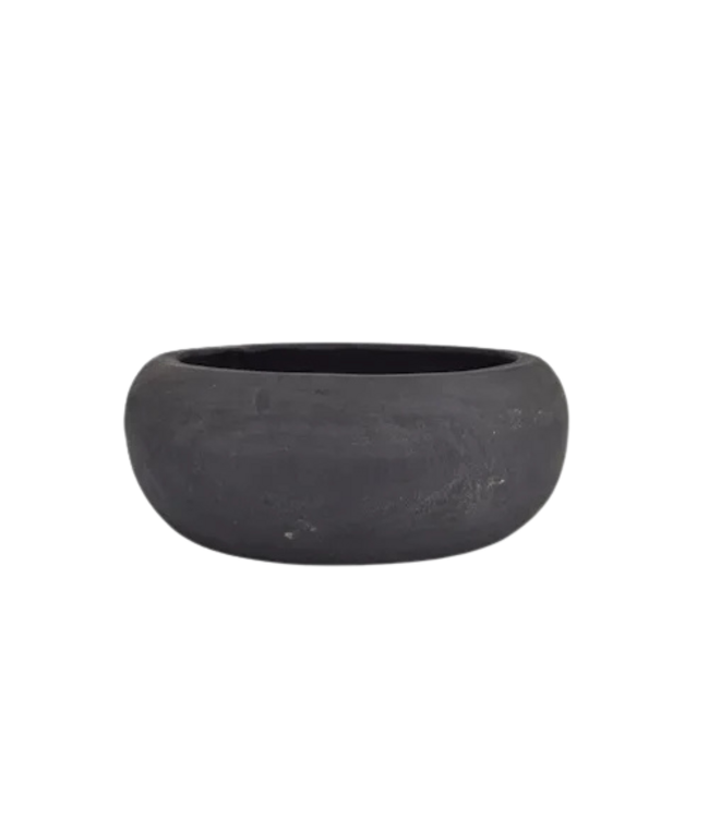 Schaal Curved - Suarhout zwart - Ø48xH15 cm