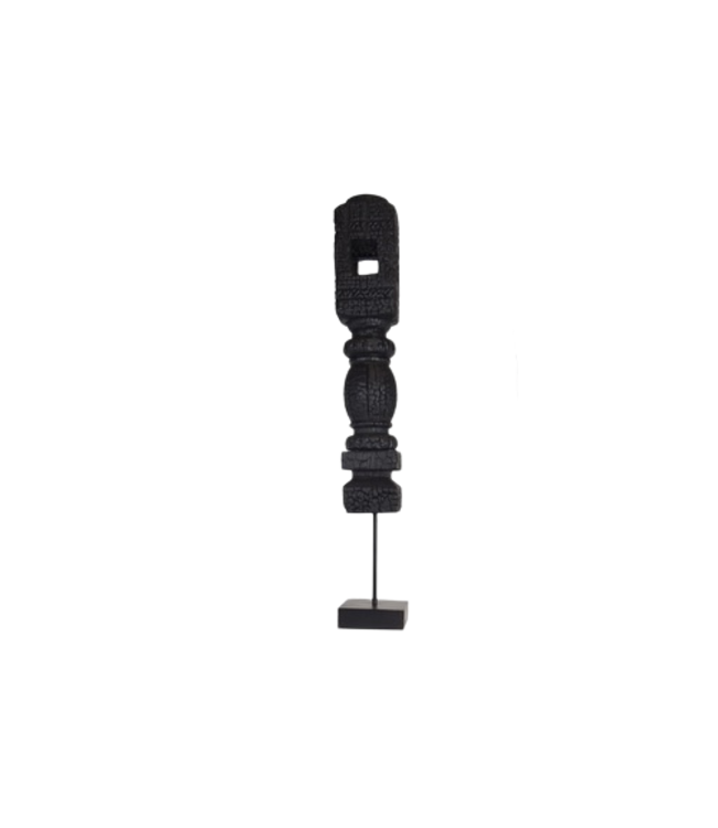 Charpoy - Pilaar van gebrand mangohout