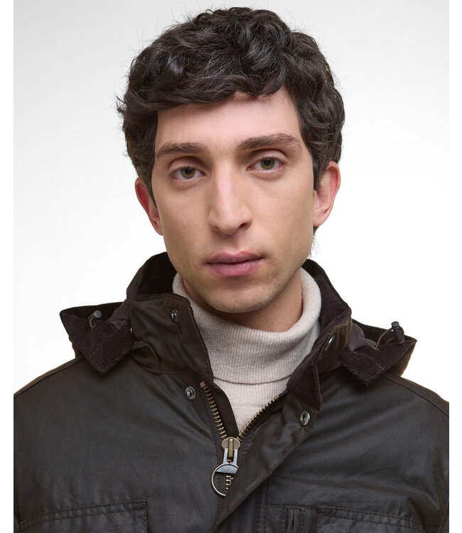 Barbour Heren Waxjas Winter Sapper - Dark Brown/Midnight