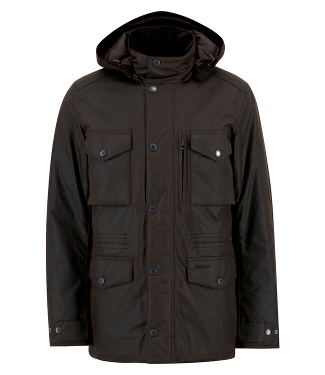 Barbour Heren Waxjas Winter Sapper - Dark Brown/Midnight