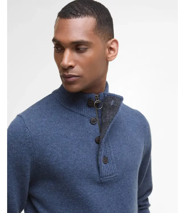 Barbour Essential Half Zip herentrui Jumper - Dark Indigo