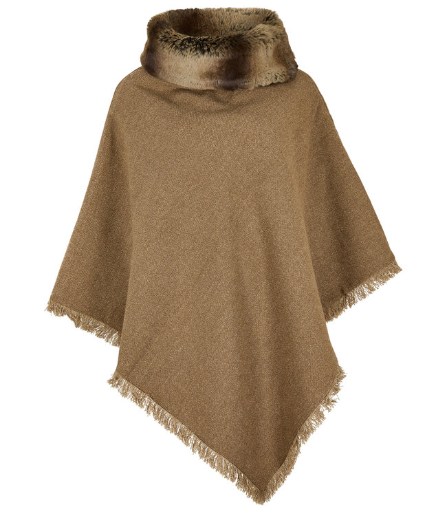 4386 Silverfir Dames Poncho - Camel Twill
