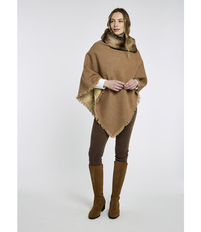 Dubarry Silverfir Dames Poncho - Camel Twill