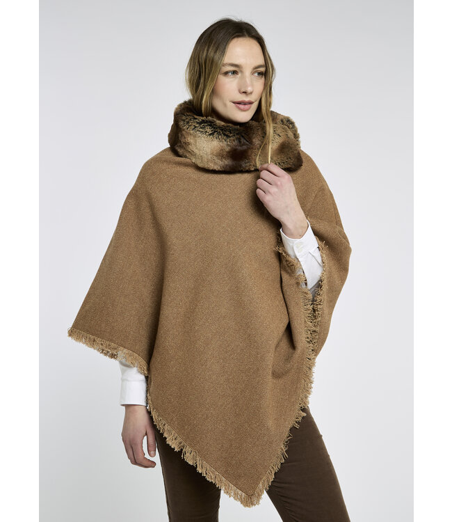 4386 Silverfir Dames Poncho - Camel Twill