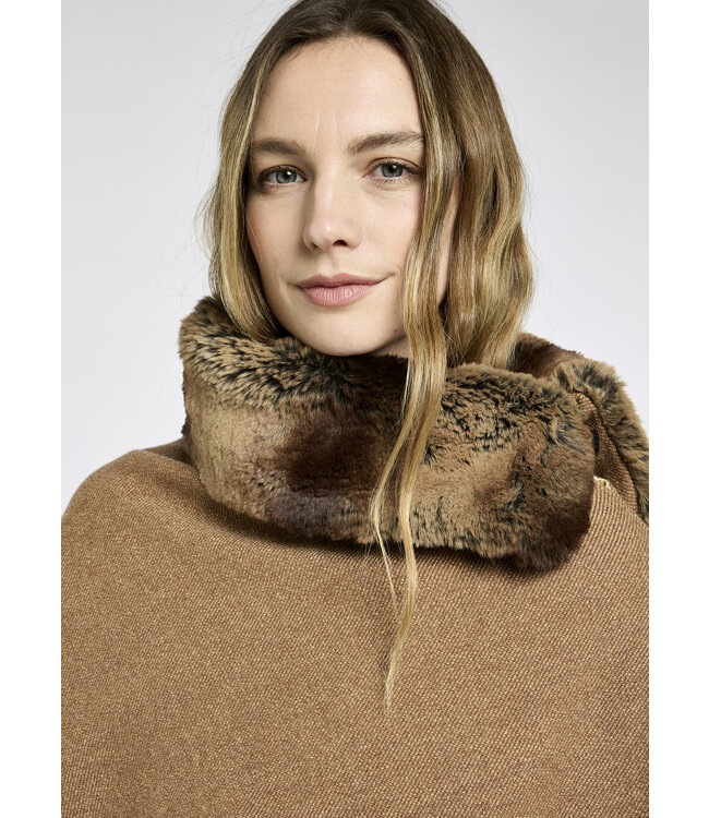 4386 Silverfir Dames Poncho - Camel Twill