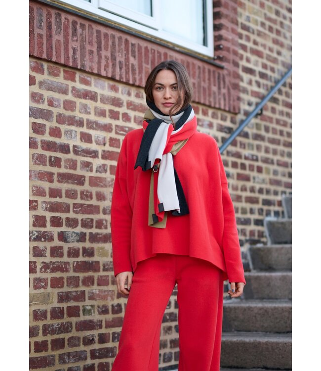 Henriette Steffensen - 1359 Trui Ronde Hals - Tomato