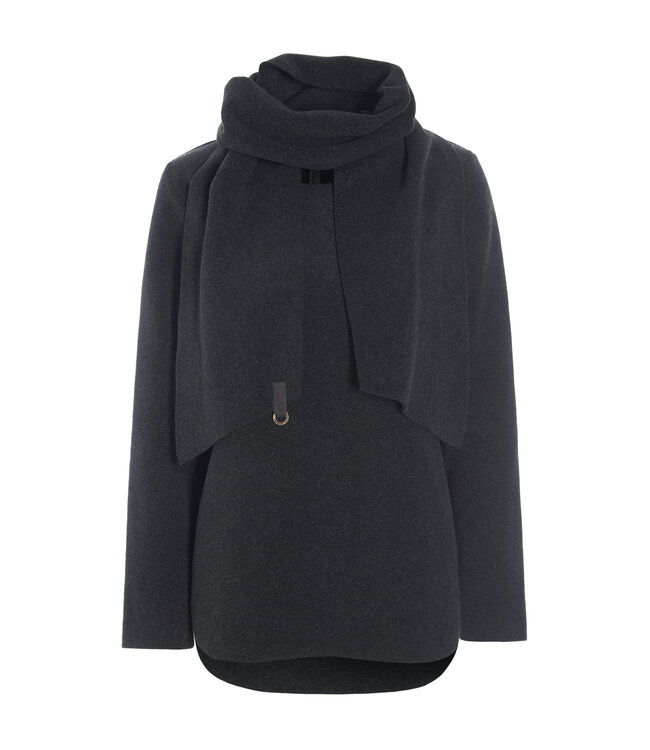 1373 Trui met sjaal - Soft Black 914