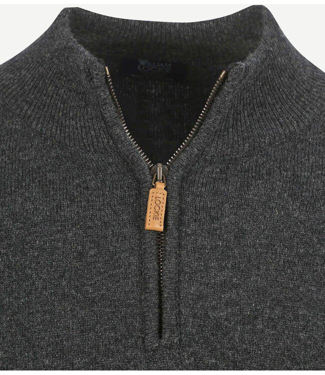 Trui met rits lamswol - Charcoal