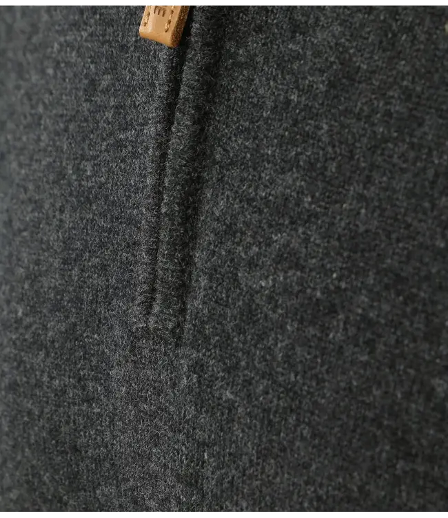 Trui met rits lamswol - Charcoal