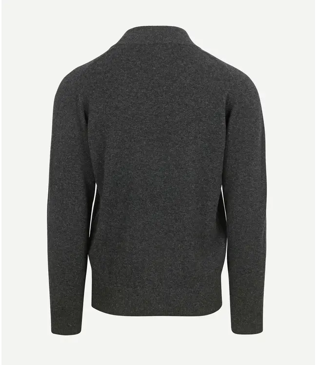 Trui met rits lamswol - Charcoal