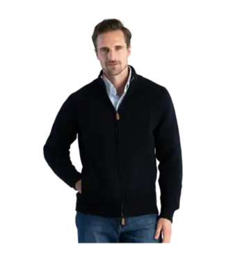 William Lockie Rits vest lamswol - Midnight Mix