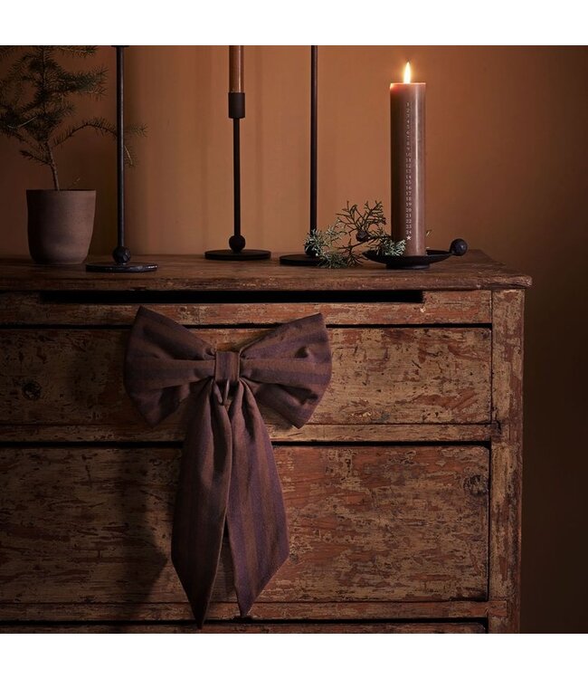 Christmas Bow Cotton L - Brown