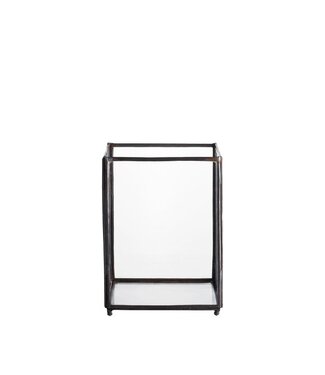 TineK Home Glass Lantern Iron - 15x15xH21 cm